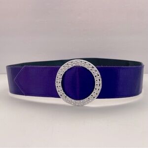 Purple Satin Wide Statement Belt‎